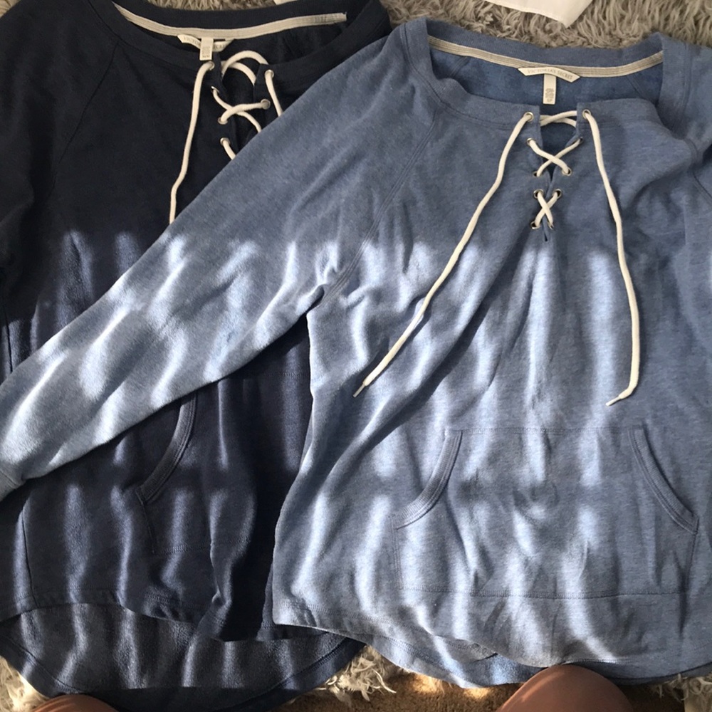 Victoria secret lace up sweatshirt with pockets